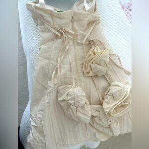 For love and lemons off white mini dress flower chest and shoulder ties